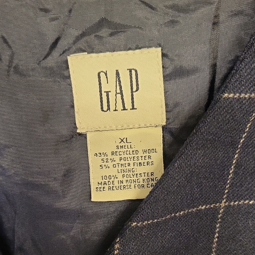Vintage GAP Navy Windowpane Button-Front Vest - image 2